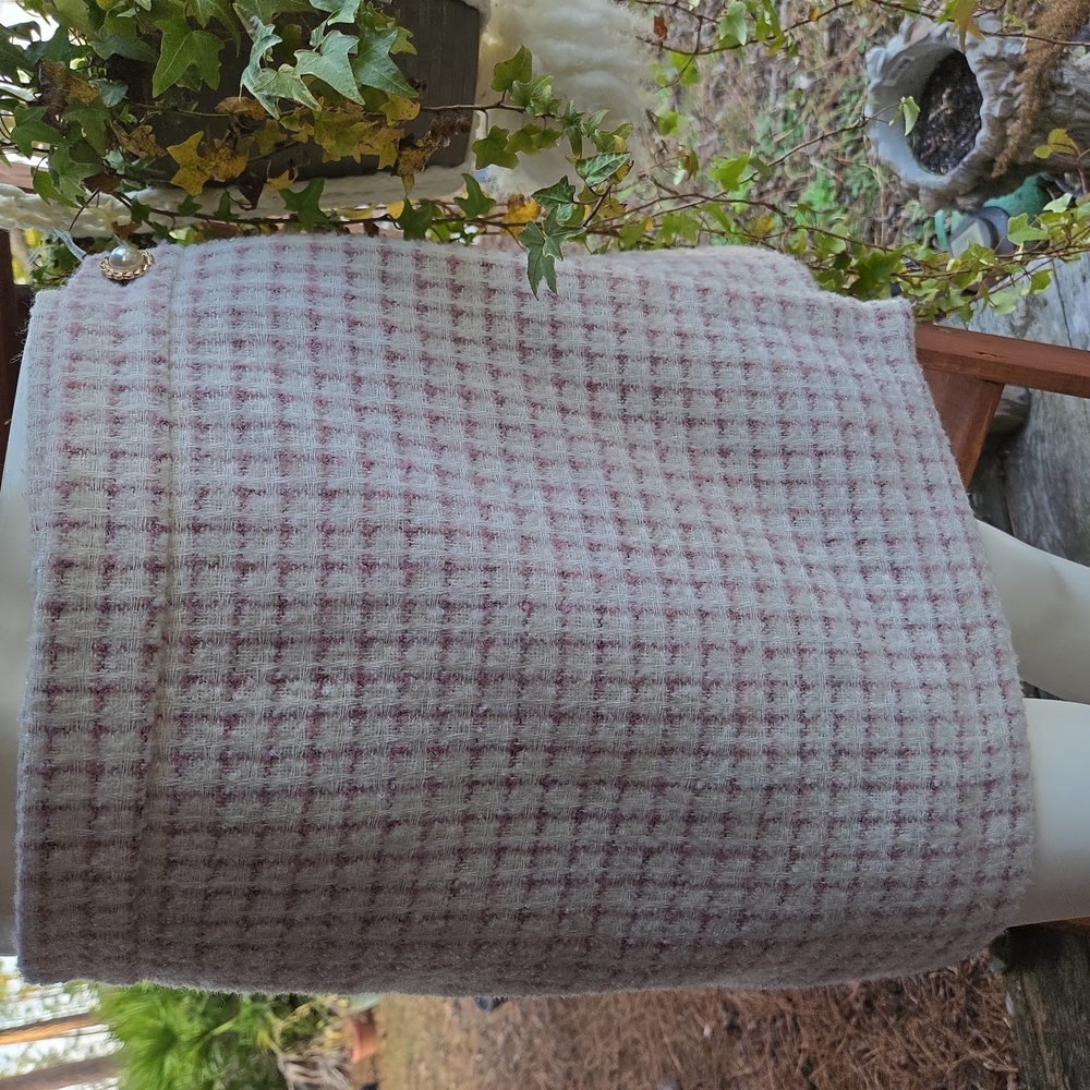 House of Harlow 1960 Preppy Clueless '90s Y2K cream mauve pink tweed dress skort